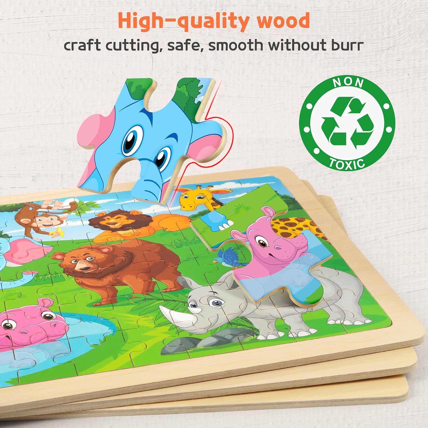 Detalle 2 de SYNARRY Wooden Puzzles 6-Pack 🧩
