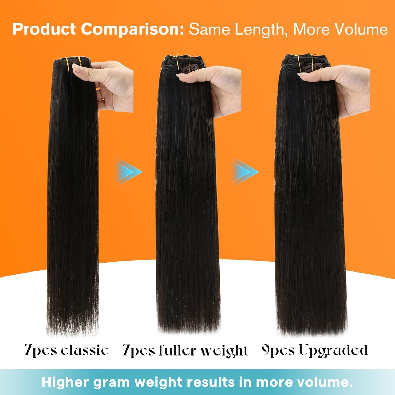 Thumbnail 4 de Sunny Hair Clip-In Real Human Hair Extensions, 20 Inch, 165g Thick Remy Hair — Golden Blonde Highlights