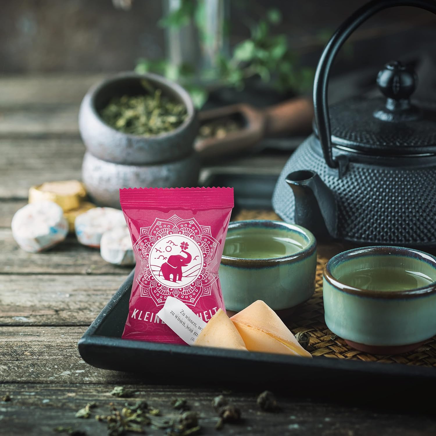Detalle 2 de Glückskekse Kleine Weisheiten – 15 vegan Glückskekse mit Zitaten, Made in Germany