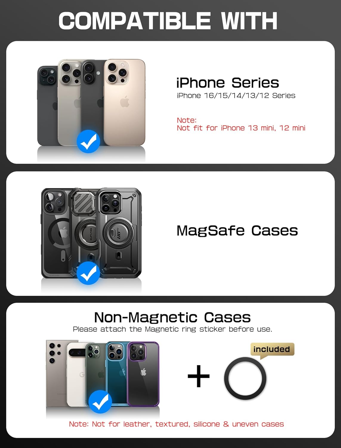 Thumbnail 1 de SUPCASE MagSafe Wallet with AirTag Holder (Holds 5 Cards) + Adjustable Tripod Stand + RFID Blocking, DesertGold