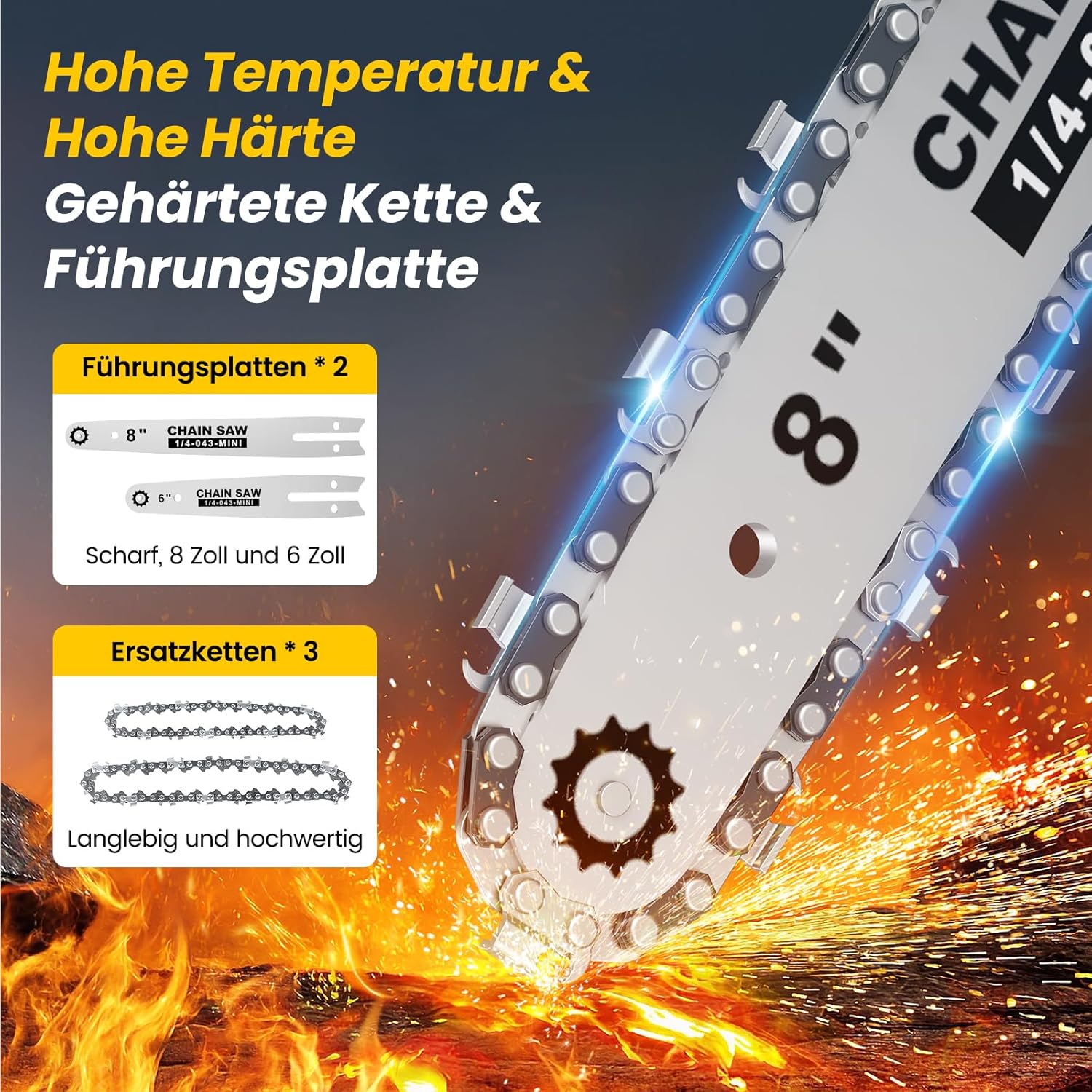 Detalle 2 de Mini Kettensäge 8000mAh 1000W