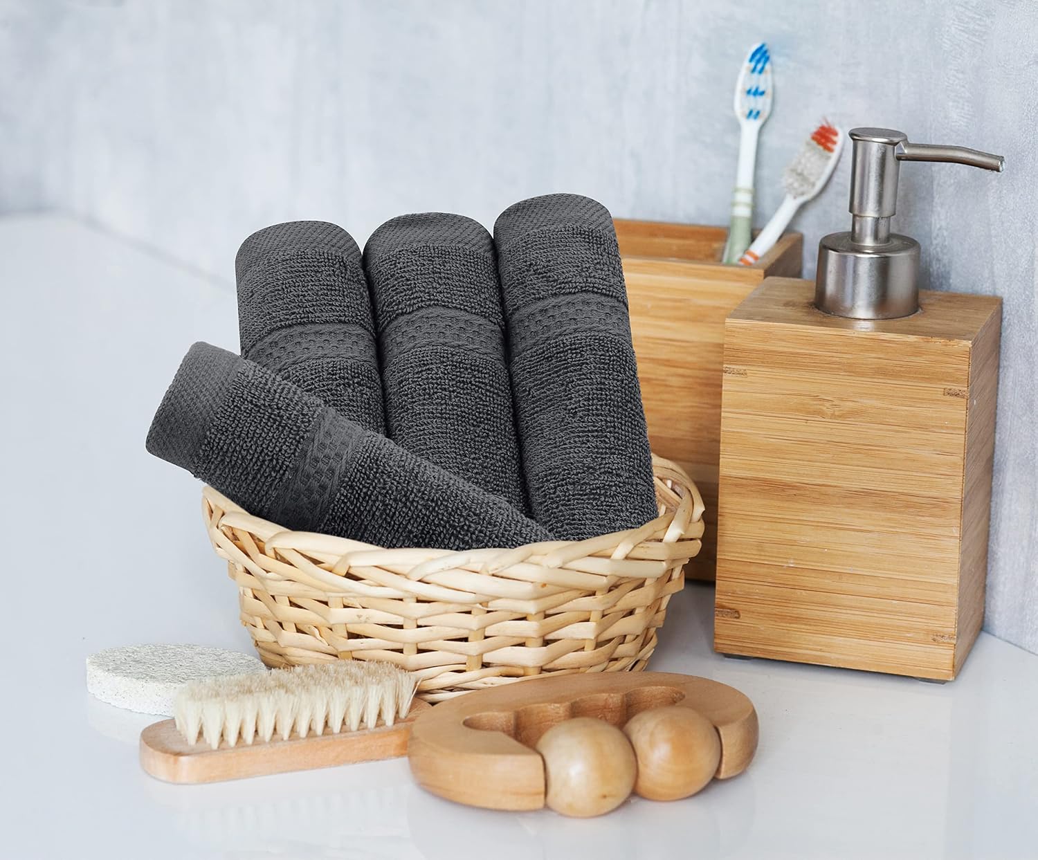 Thumbnail 5 de Utopia Towels 8-teiliges Handtücher-Set aus Baumwolle – Grau