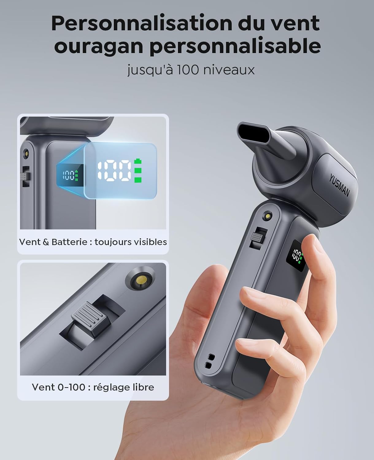 Detalle de YUSMAN Souffleur mini 12 000 mAh
