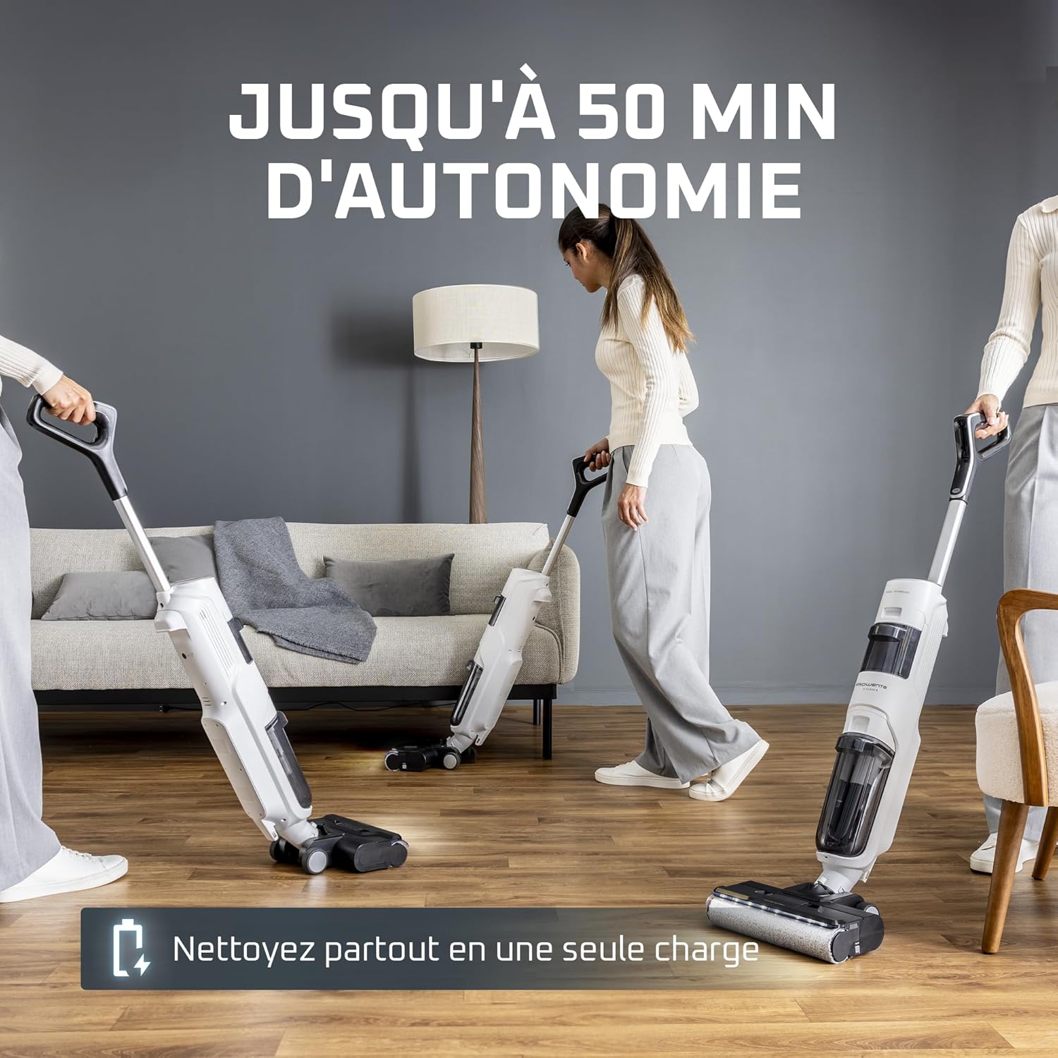 Thumbnail 6 de Rowenta X-Clean5 GZ5557EE — Aspirateur Laveur sans Fil 2-en-1 avec détection Auto et Séchage à l’air chaud