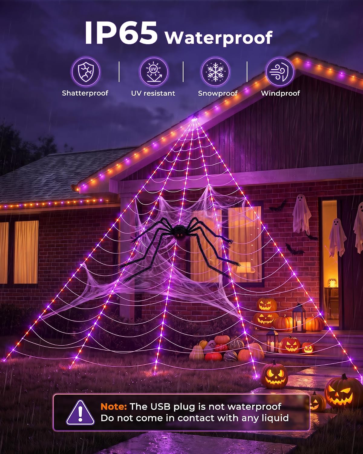Detalle de Brightown Spider Web Lights, 255 LEDs