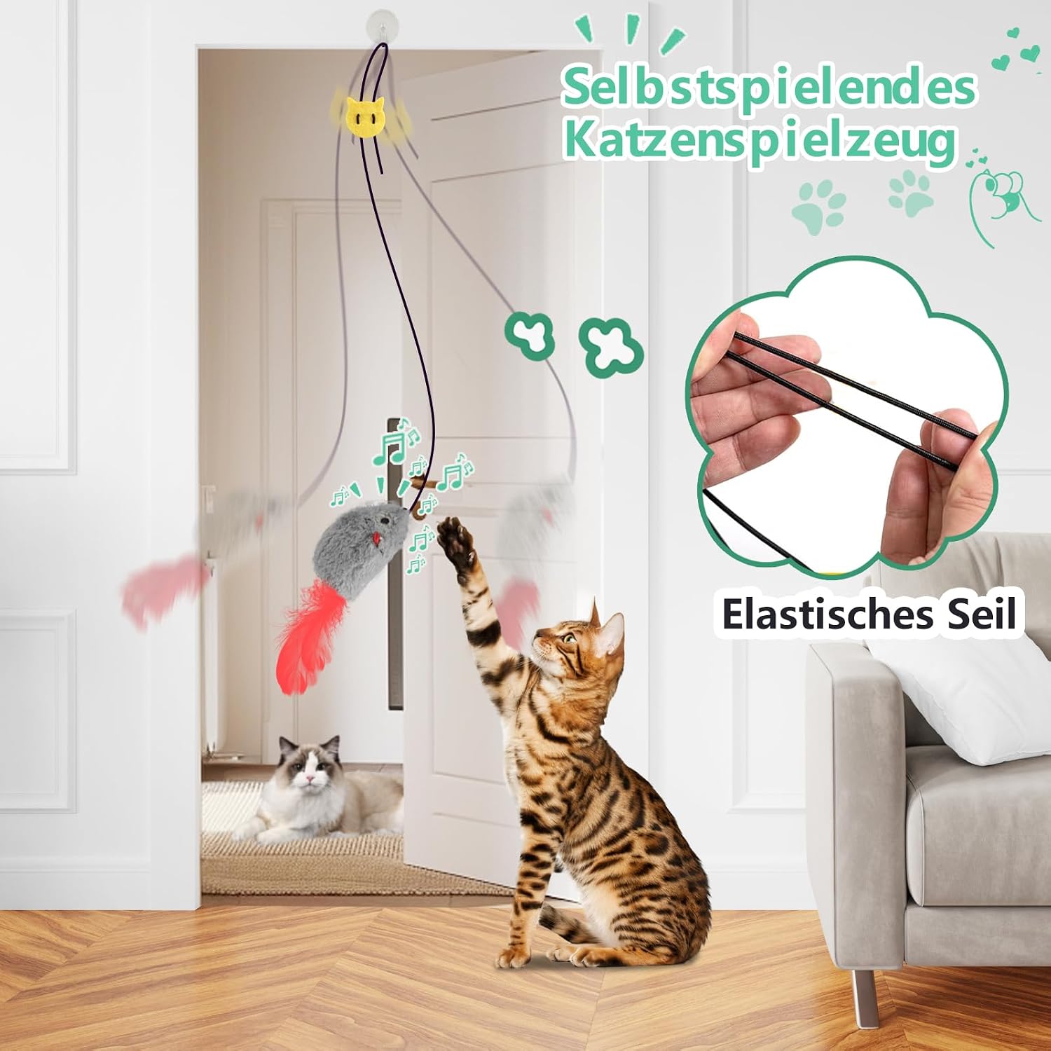 Detalle 2 de FYNIGO Katzenspielzeug 2er Pack