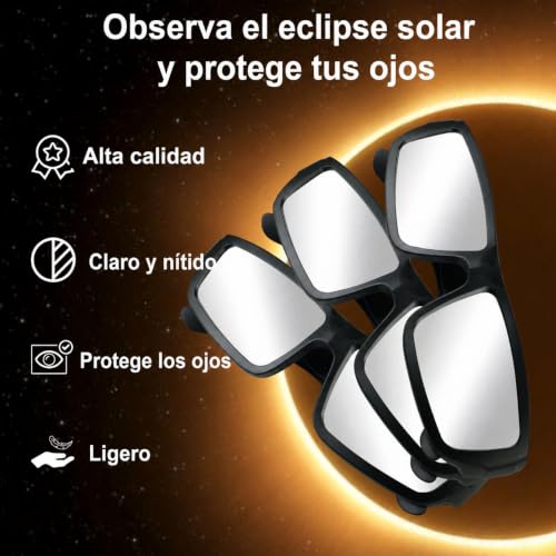 Detalle de Keyaluo gafas eclipse solar homologadas con 3 lentes de plástico duradero