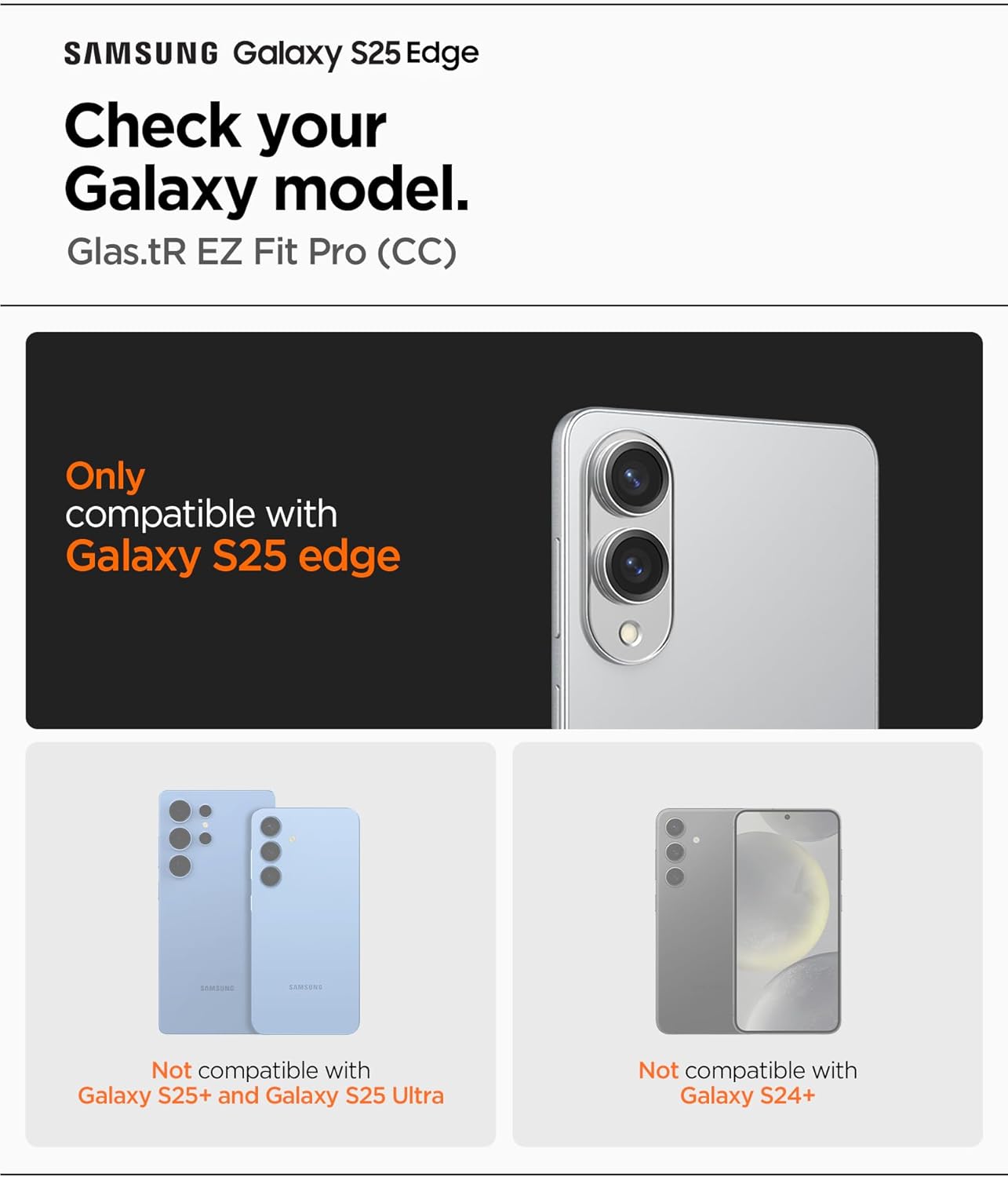 Thumbnail 1 de Spigen Glas.tR EZ Fit Pro : verre trempé 9H pour Samsung Galaxy S25 Edge (2 pièces) avec pose facile