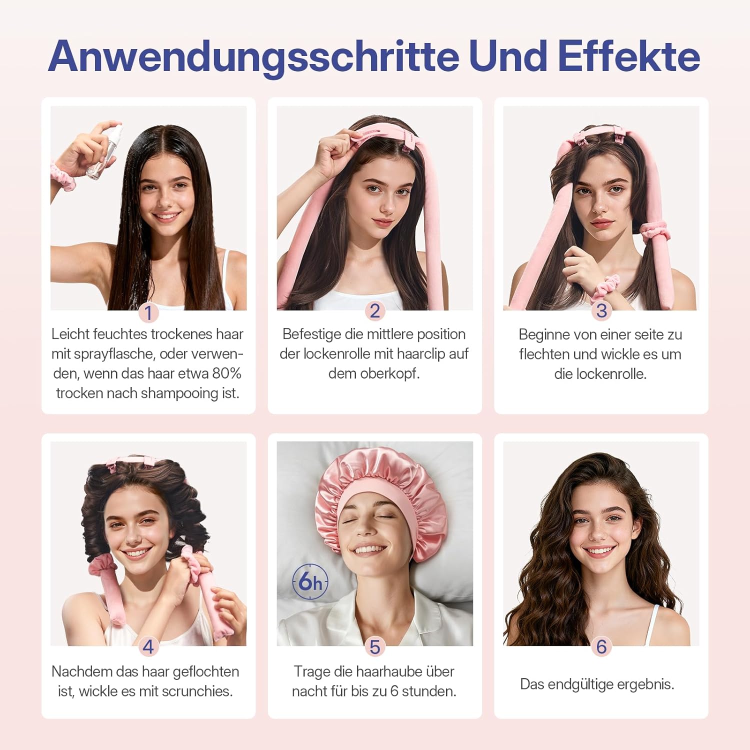 Detalle de LitBear Heatless Curls mit Schlafhaube 2 Größen