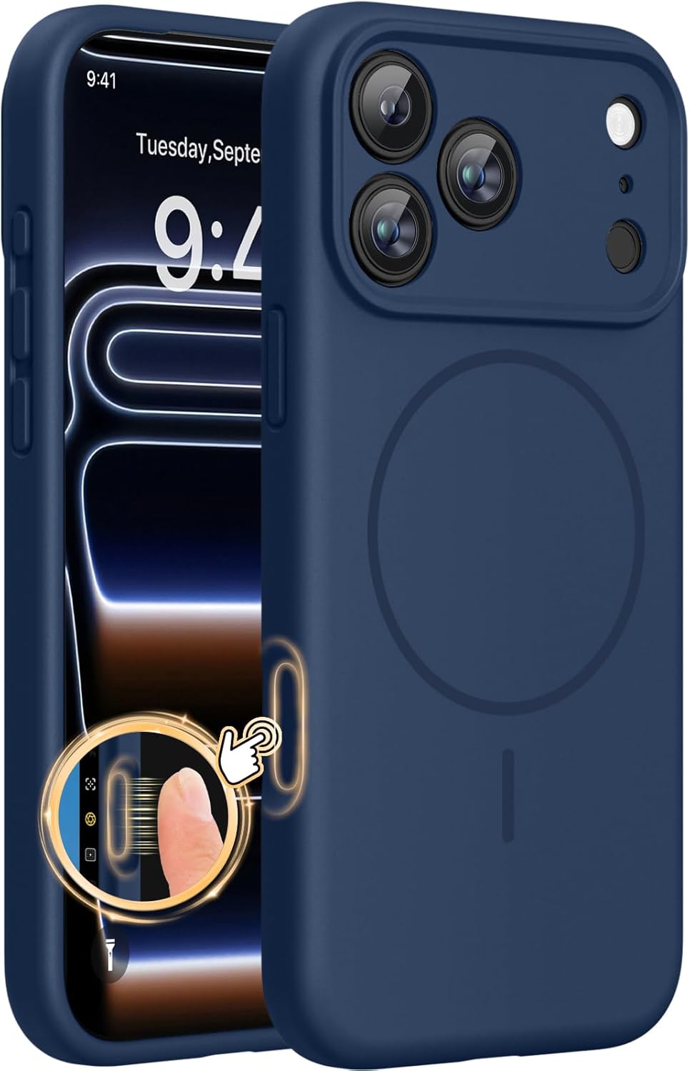 Detalle de Miracase iPhone 17 Pro Magnetic Silicone Case 3.0mm