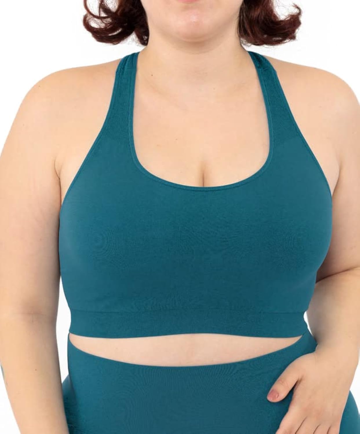 Detalle de LEELA LAB Reggiseno Sportivo Donna Taglie Forti – Comfort Seamless, Supporto stabile e Made in Italy