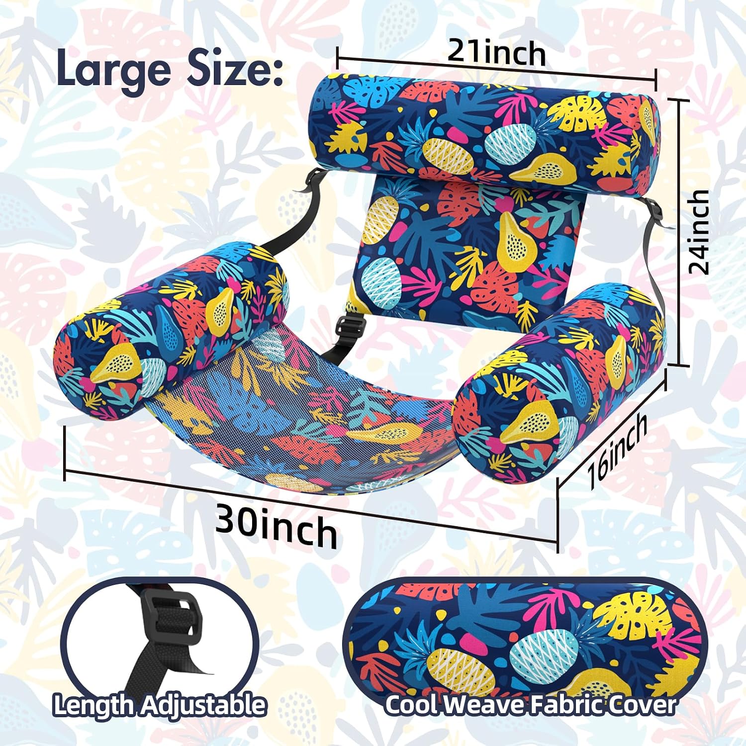 Detalle de Sunikko X Pool Floats Adult 2 Packs: Heavy-Duty Hammock-Style Pool Loungers