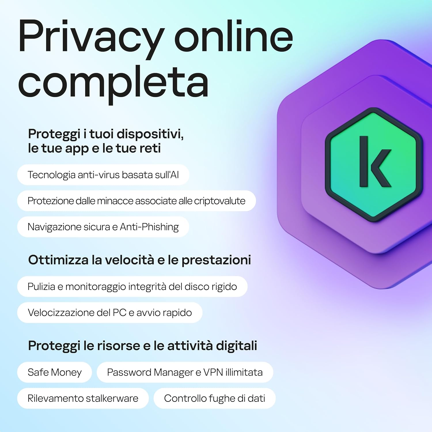 Detalle de Kaspersky Plus Internet Security 2026 per 3 dispositivi – 1 anno