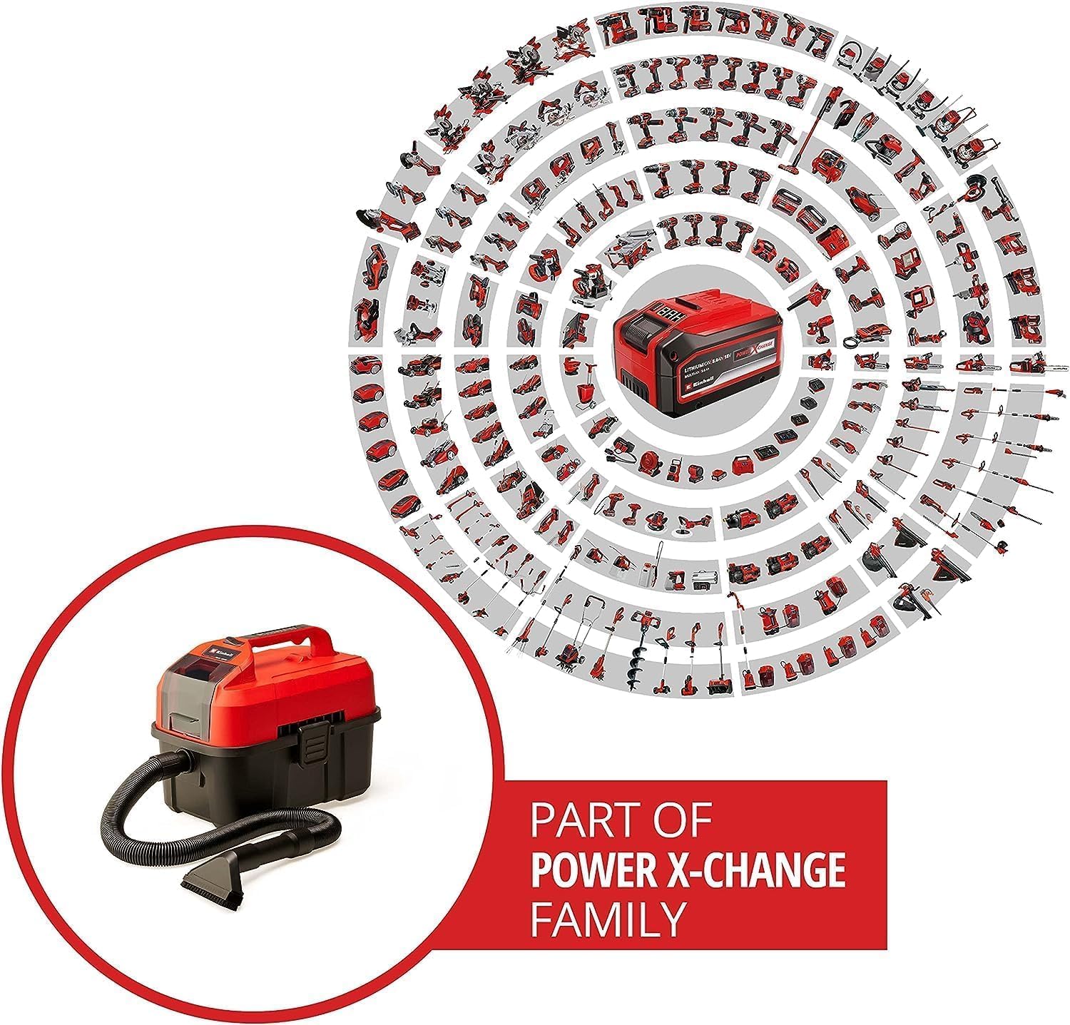 Thumbnail 2 de Einhell Akku-Nass-Trockensauger TE-VC 18/10 Li-Solo (Power X-Change) – kabellos saugen & Flüssigkeiten entfernen