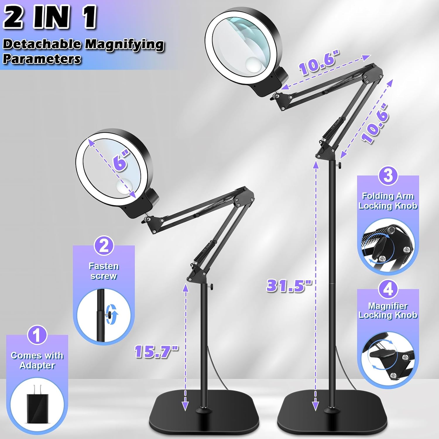 Thumbnail 6 de Floor Magnifying Lamp with 72 LEDs