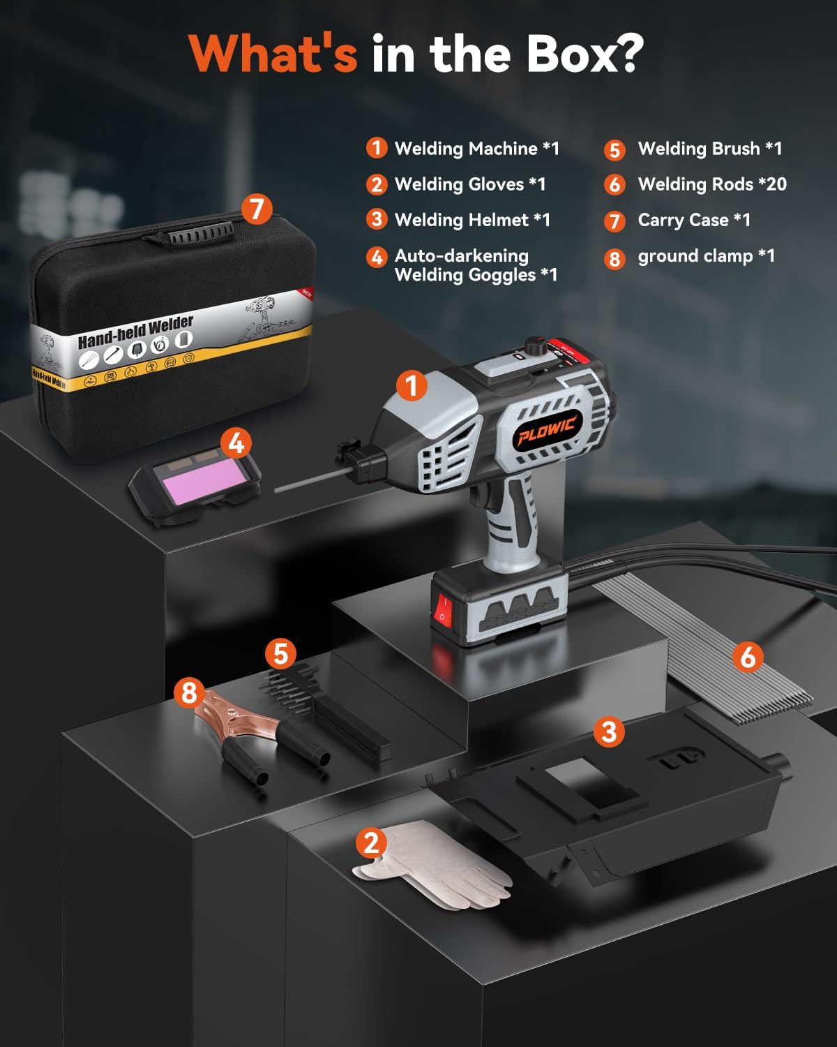 Thumbnail 6 de Portable Welding Machine 110V Handheld Stick Welder (IGBT Inverter) 20–120A + Case & 20 Rods