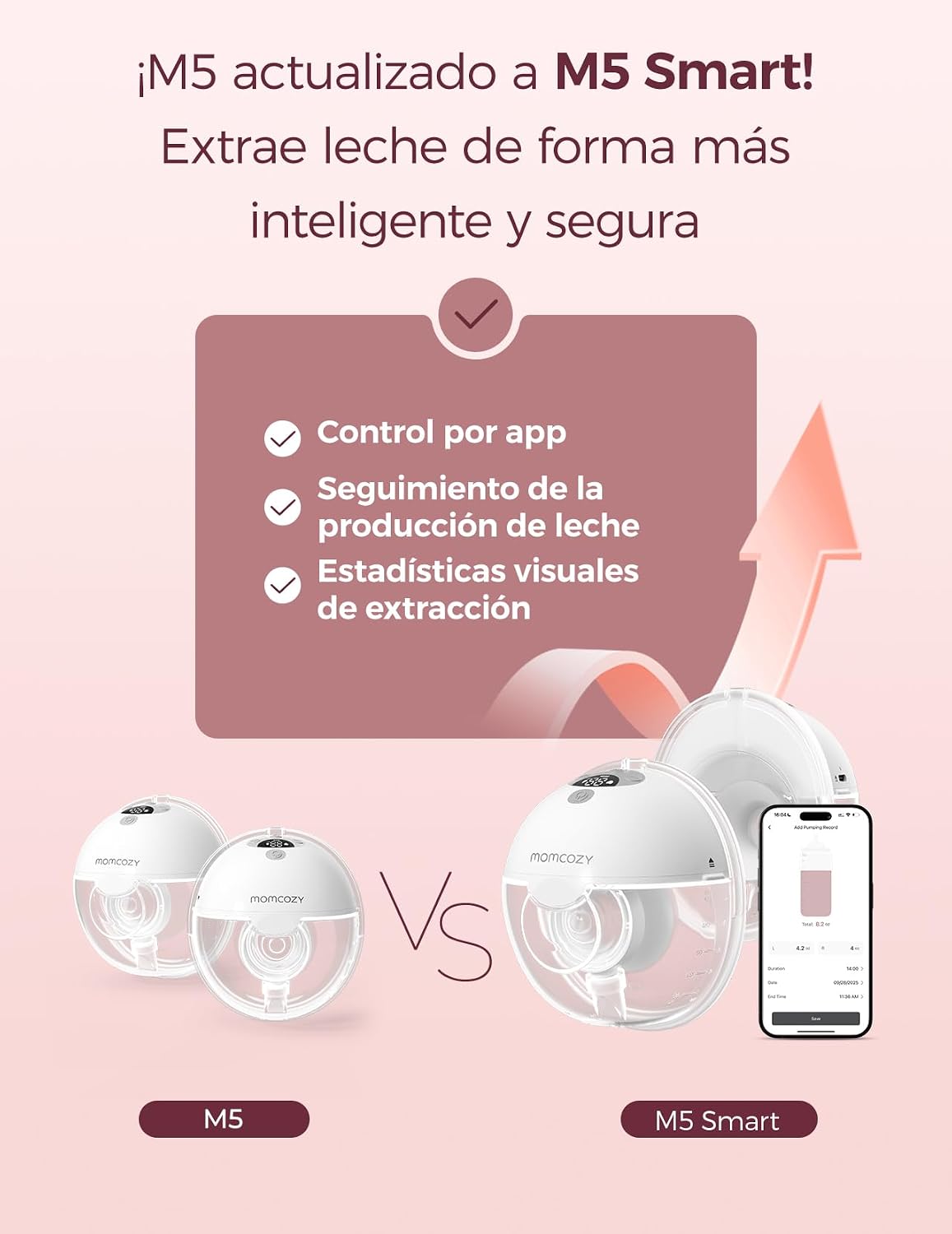 Detalle 2 de Momcozy M5 Sacaleches inteligente 232 g