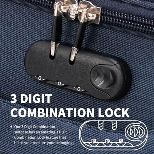 Detalle de FLYMAX 24\" Medium Super Lightweight 4-Wheel Suitcase (Navy)