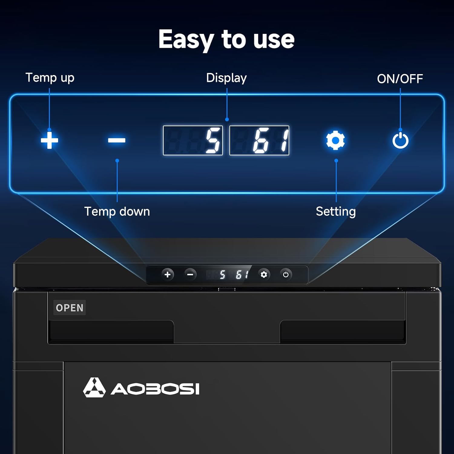 Thumbnail 6 de AAOBOSI 83L Campervan Fridge with APP Control – 12V Caravan Refrigerator