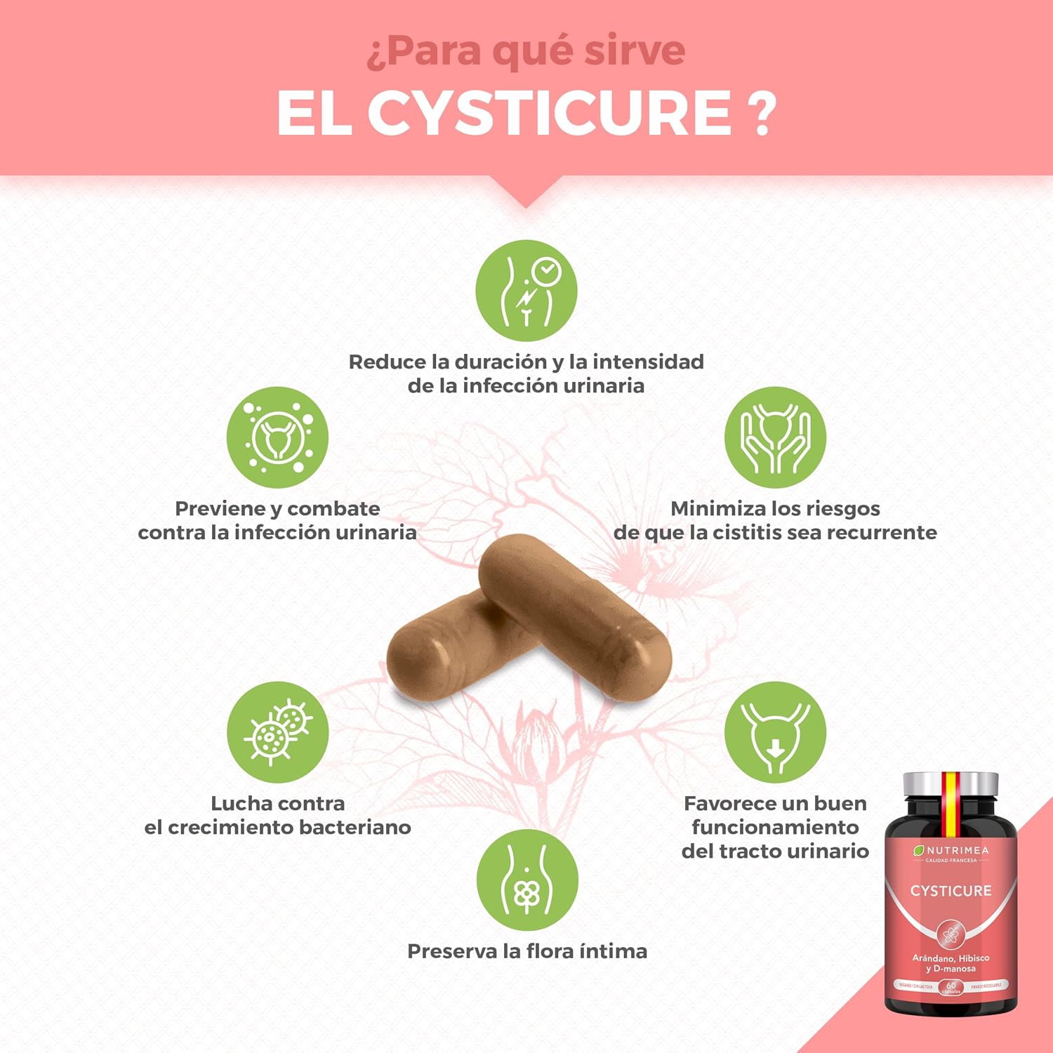 Detalle 2 de CYSTICURE Nutrimea 60 cápsulas