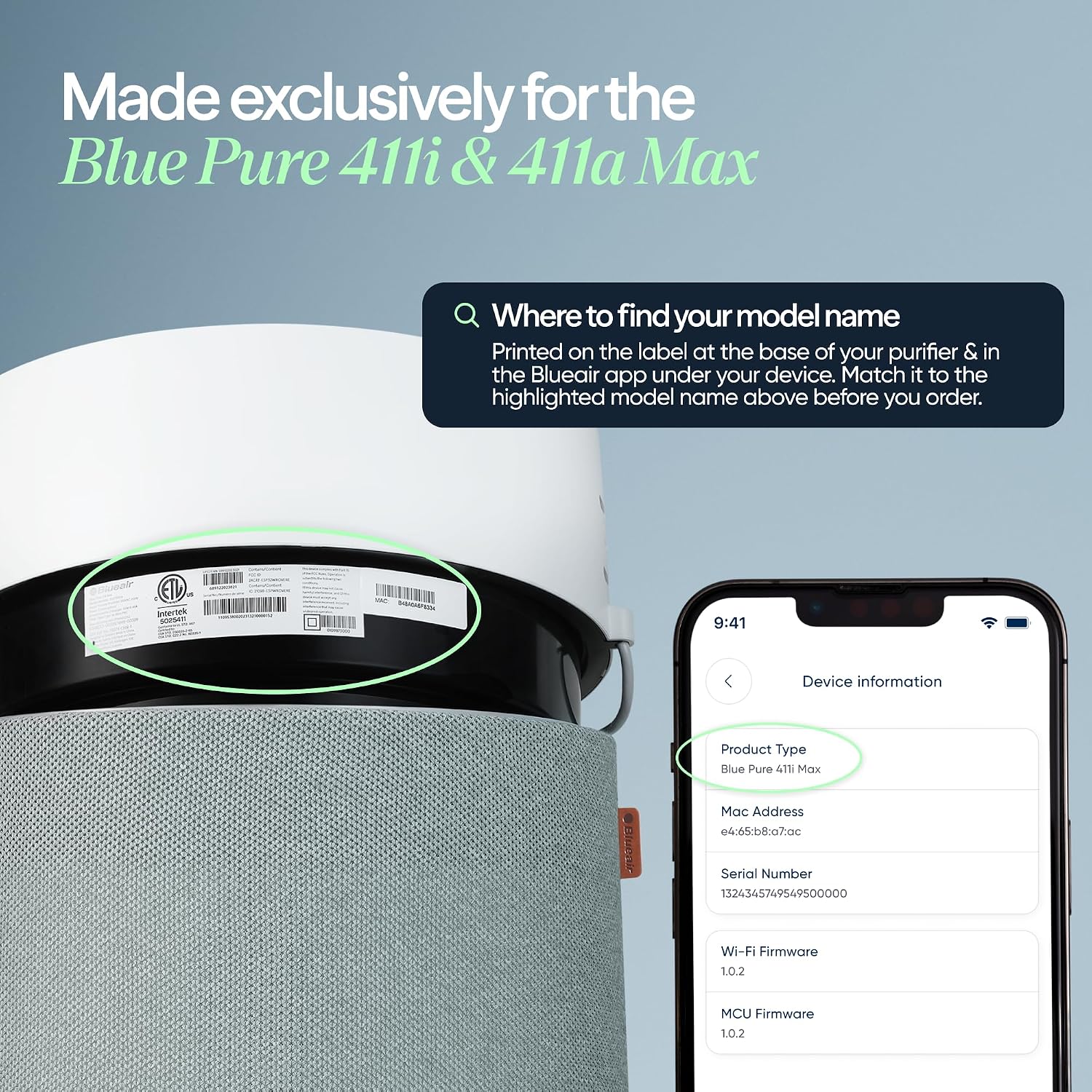 Detalle 2 de BLUEAIR Genuine Filter for Blue Pure 411i Max and 411a Max 🧼📦's?