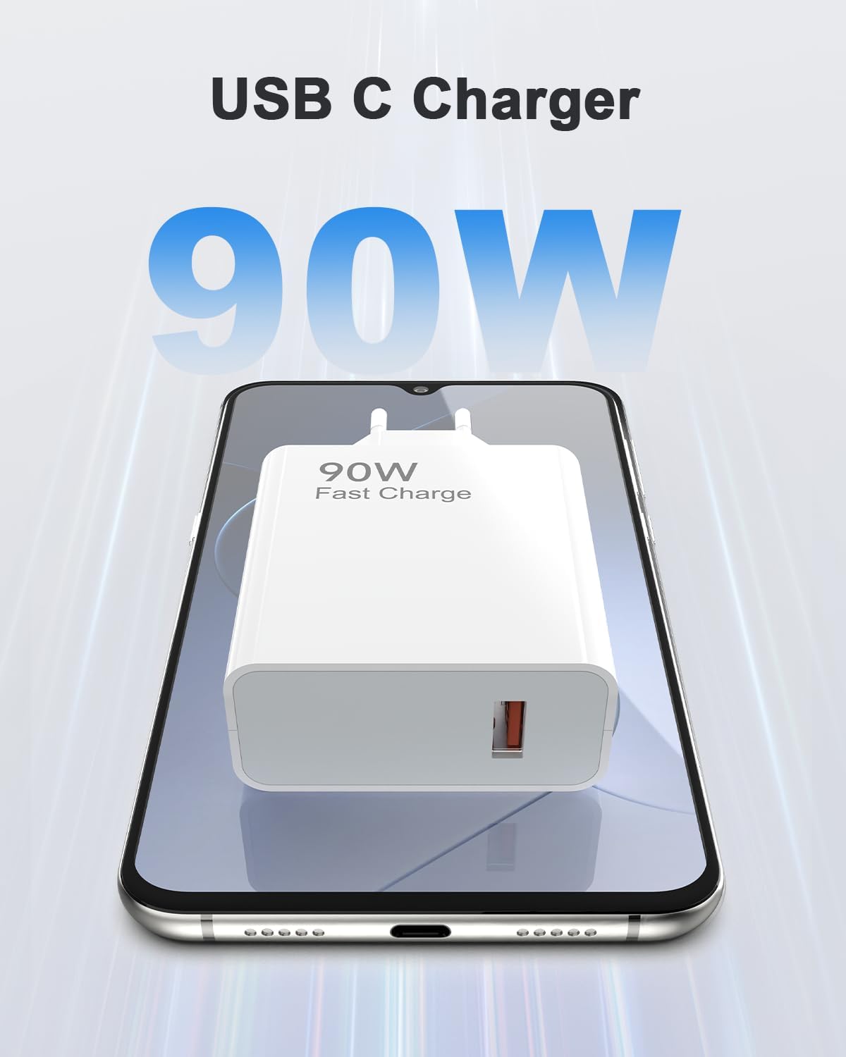 Detalle de Jippofu Caricabatterie USB-C 90W per Xiaomi Redmi e Poco – ricarica turbo affidabile
