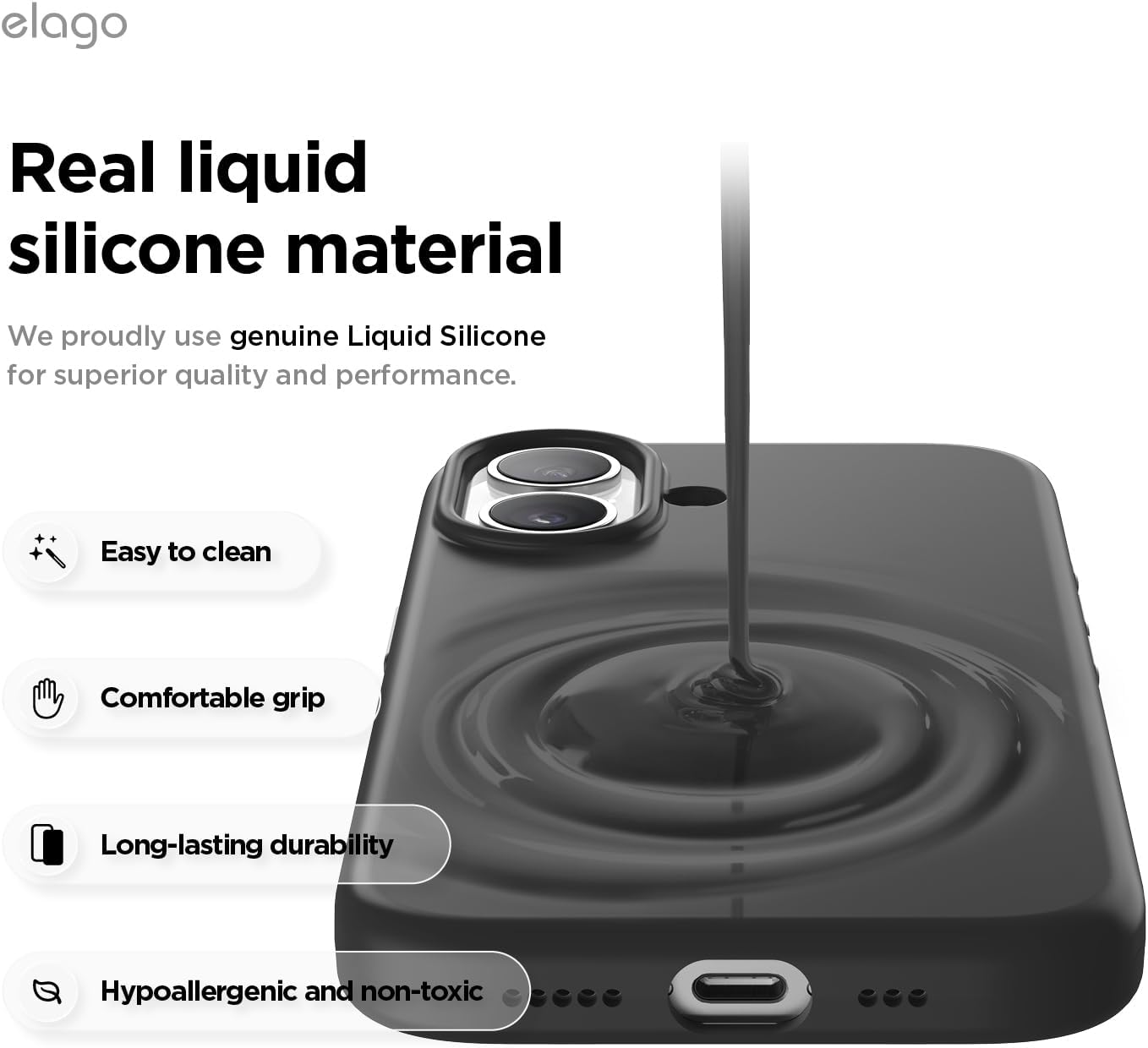 Detalle 2 de elago Cover Magnetica in Silicone Liquido per iPhone 17 (6,3") – Compatibile MagSafe
