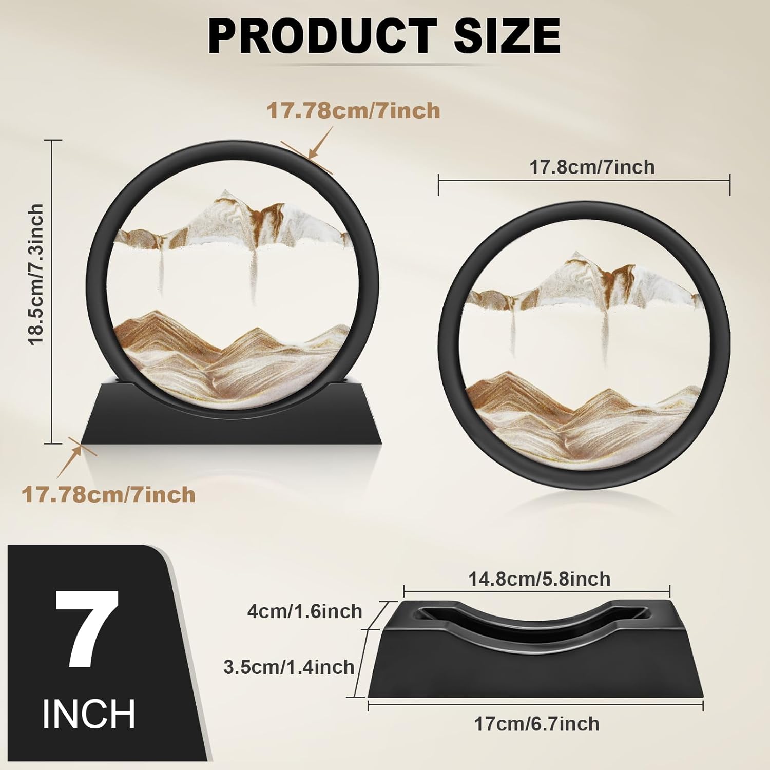 Thumbnail 4 de Wai Danie Moving Sand Art Picture 3D Hourglass (Deep Sea Sandscape) – 7 inch Desktop Liquid Motion Display