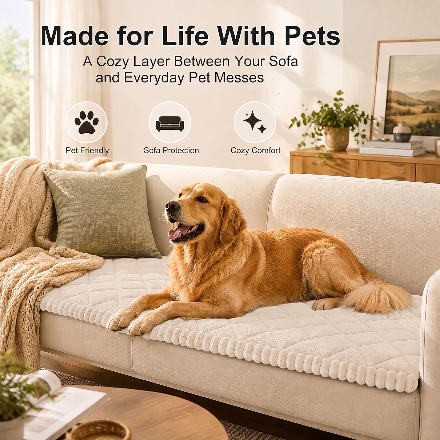 Detalle 2 de Smiry Fuzzy Dog Couch Cover 27.6x70.9