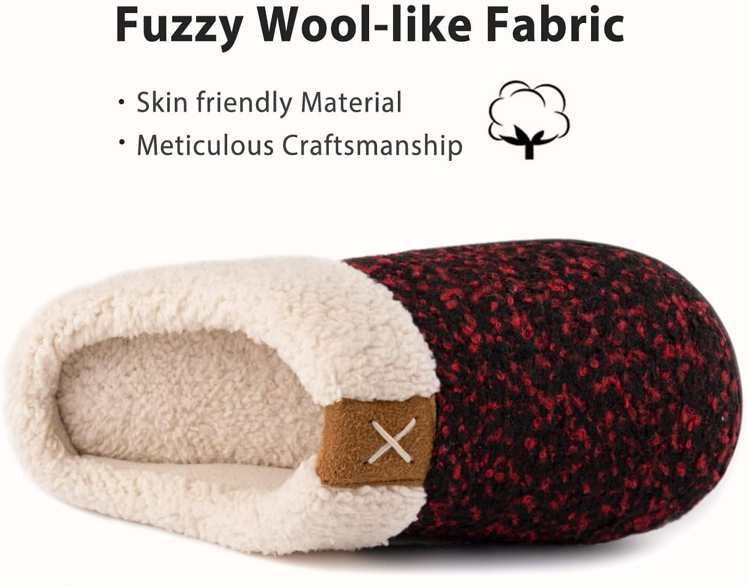 Thumbnail 3 de ULTRAIDEAS Ladies’ Cozy Memory Foam Slippers with faux plush fleece lining and anti-skid rubber sole