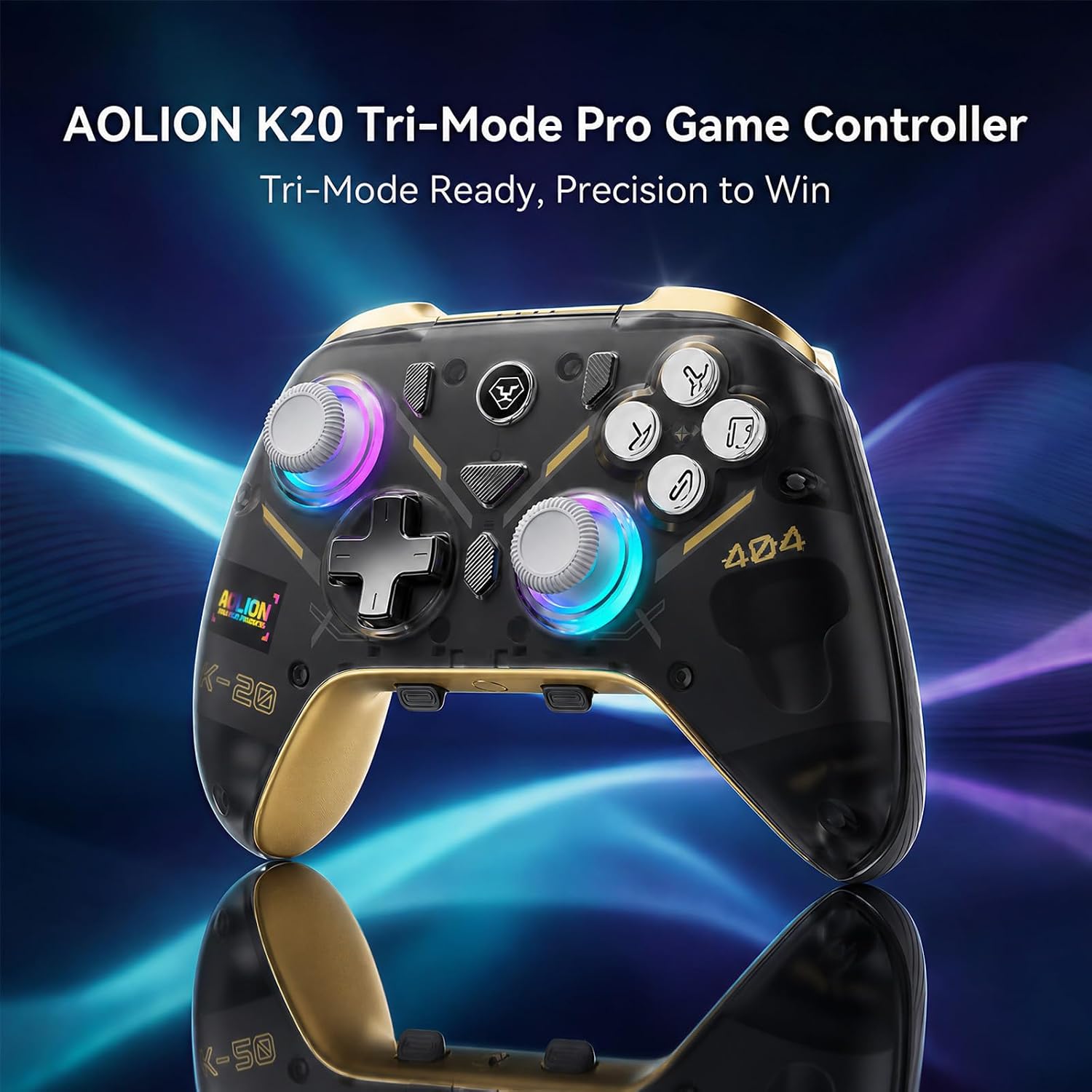 Detalle de Aolion gaming K20 (AL-K20-WG) Wireless Controller with Hall Effect Controls and Dock