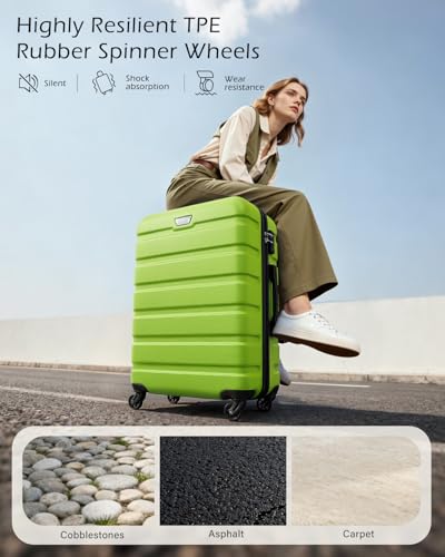 Detalle de Coolife 24 Inch Medium Suitcase for Holiday Travel – ABS+PC, Lightweight