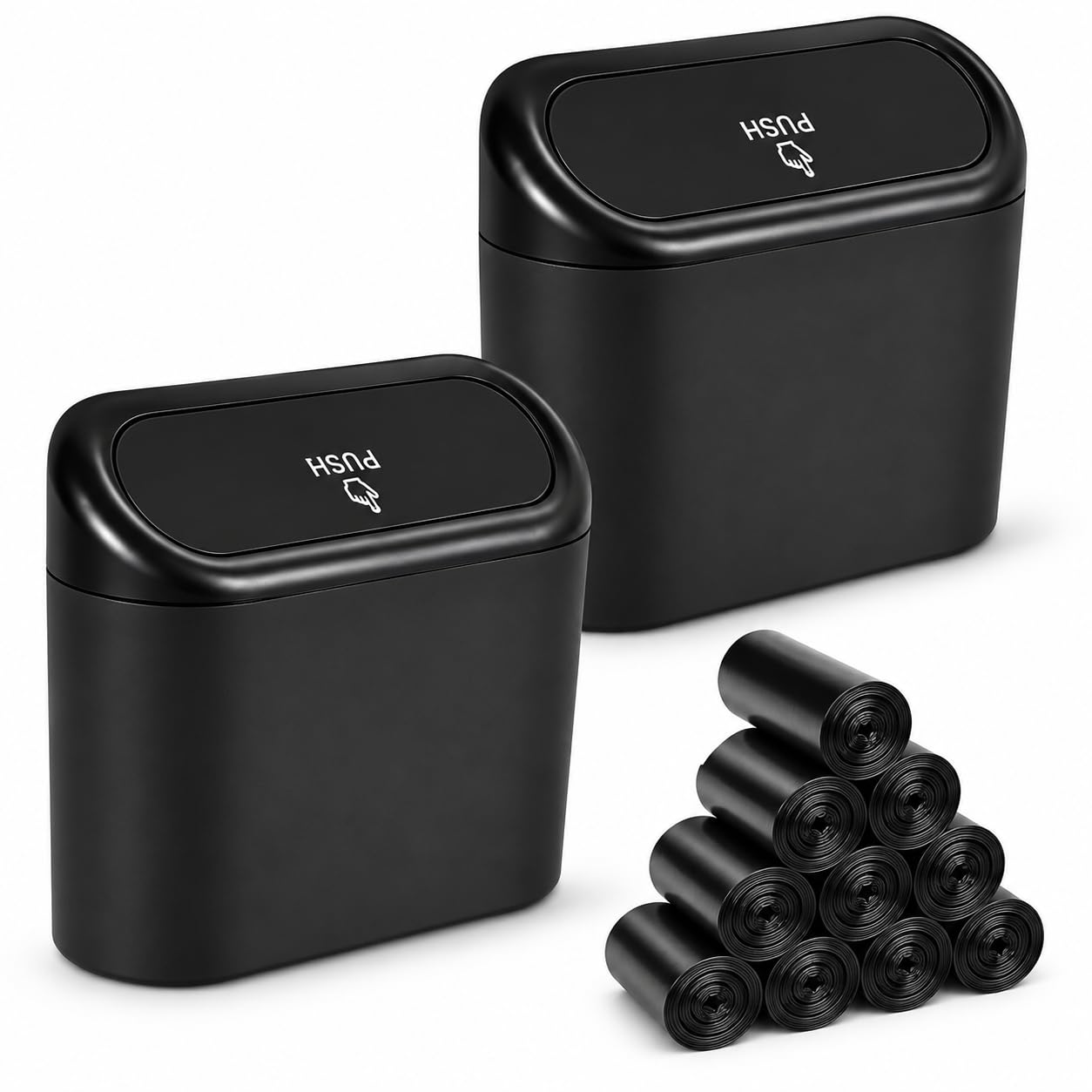 Detalle de EnthuLove mini car trash bin 2-pack with 150 bags