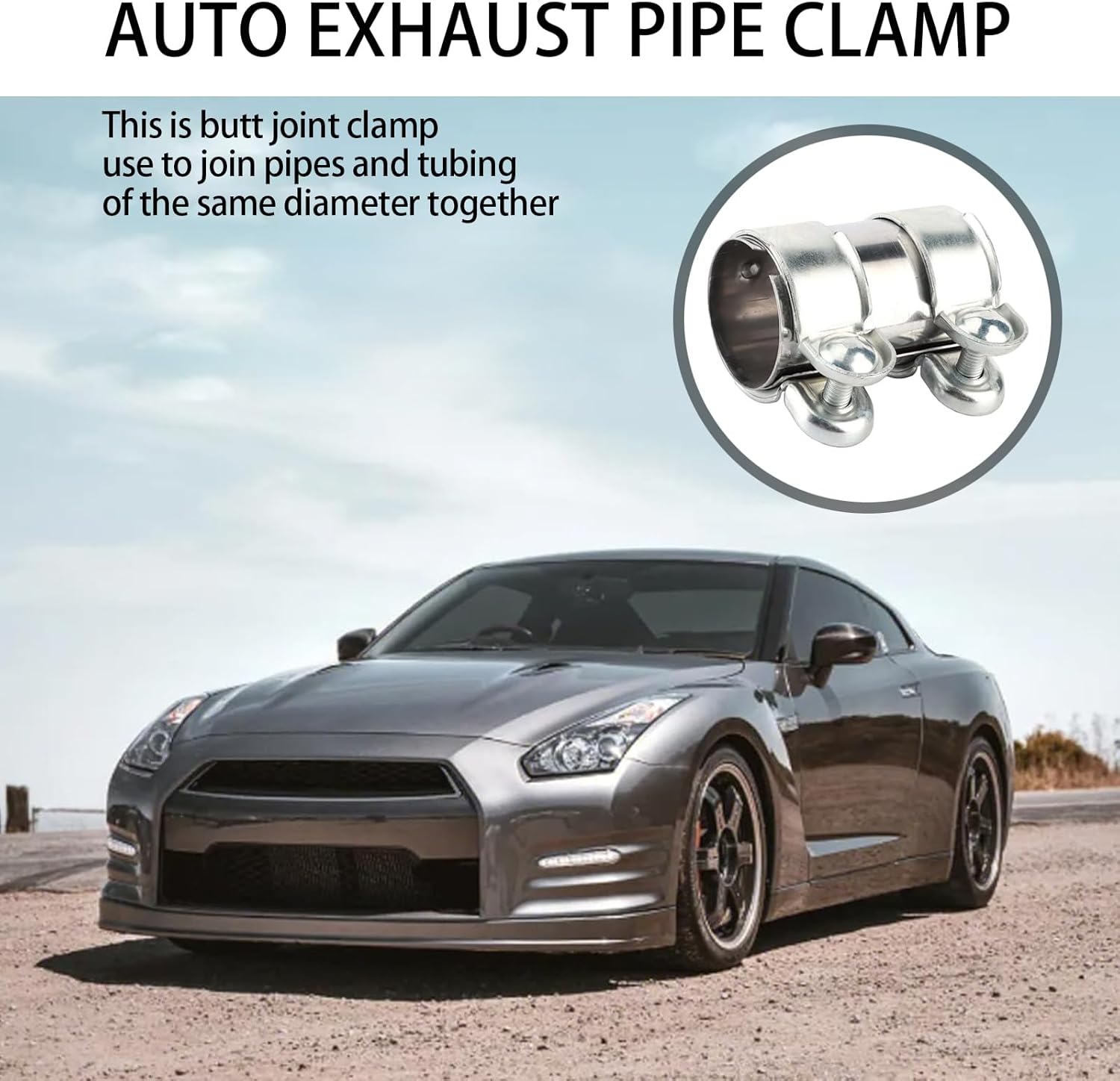 Thumbnail 6 de Exhaust Clamp 55 mm x 95 mm stainless steel exhaust special clamp (2 clamps)