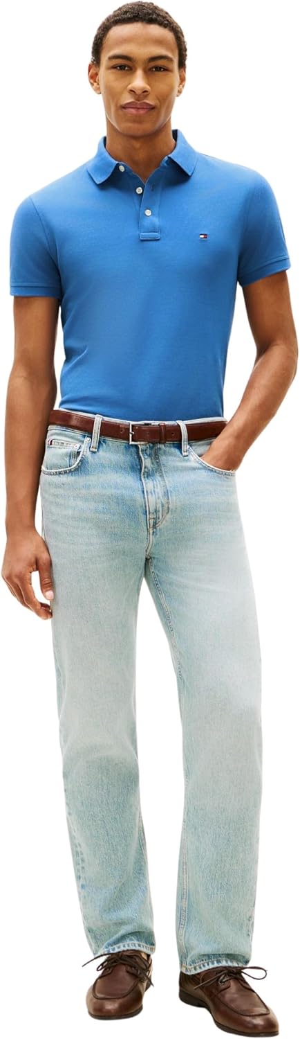 Detalle de Tommy Hilfiger Herren Polo 1985 Slim – Kurzarm, Slim Fit