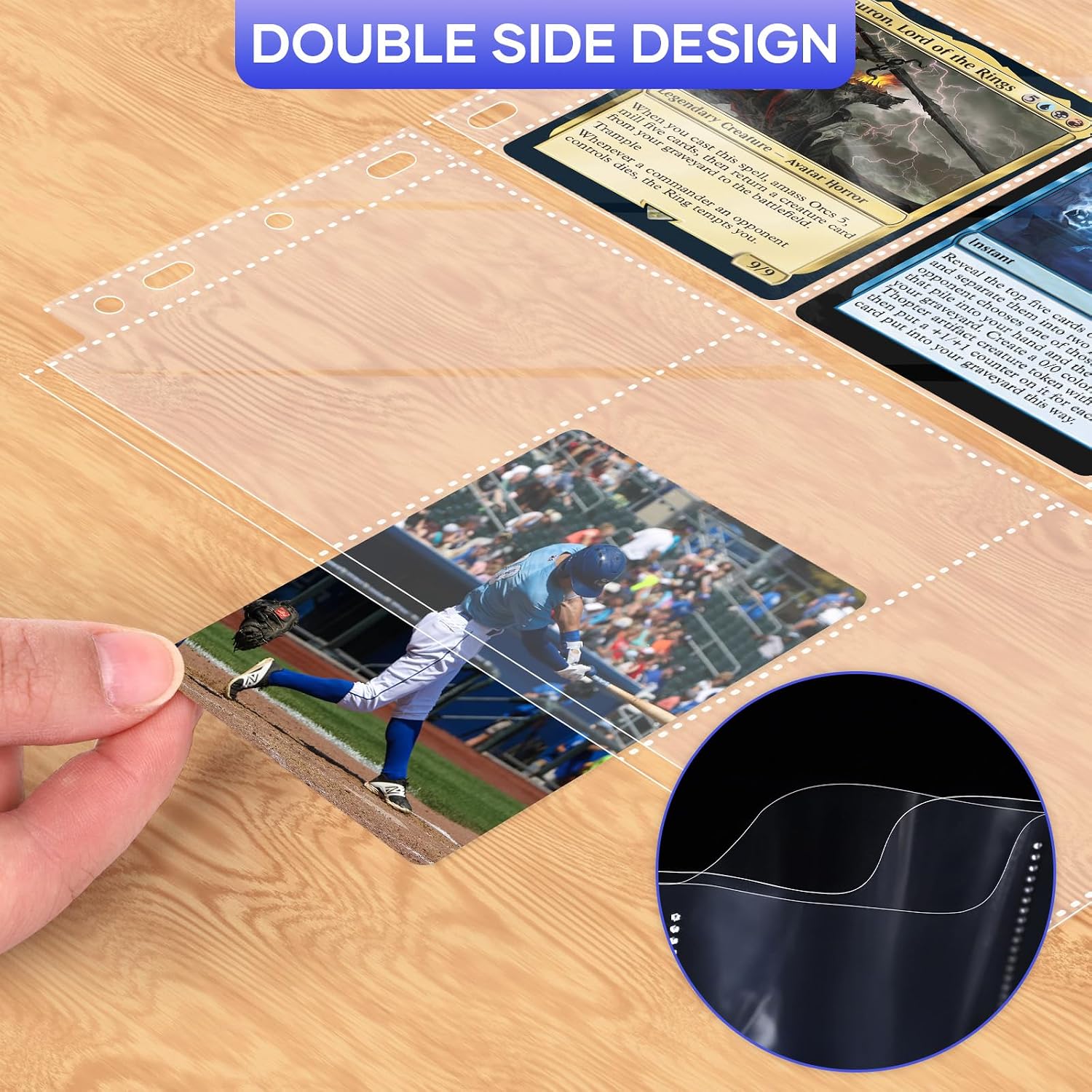 Thumbnail 1 de 40 Pack 9 Pocket Page Protectors for 3 Ring Binder – Double-Sided Card Pages (720 Slides) for MTG, Baseball, and More