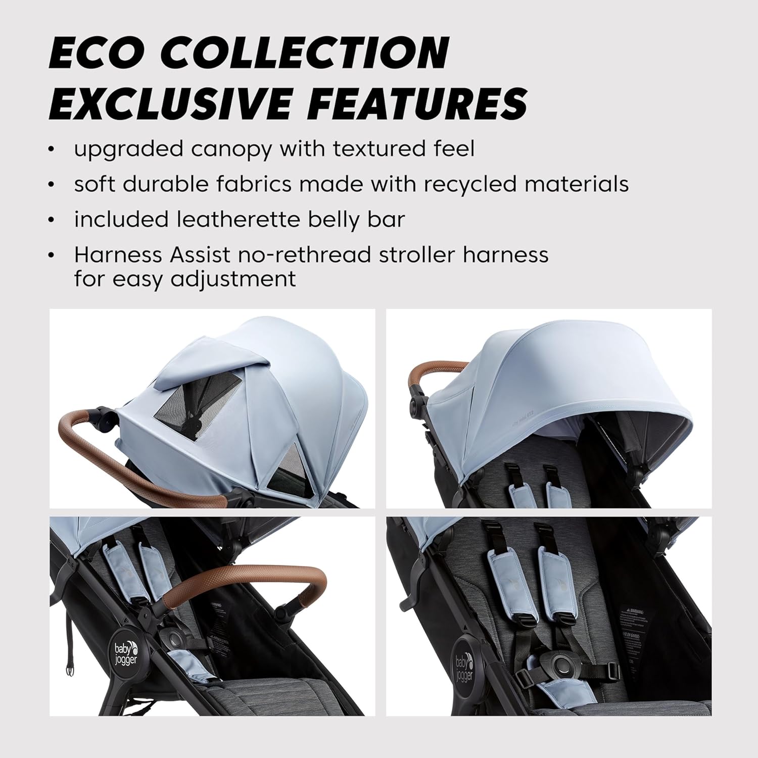 Thumbnail 3 de Baby Jogger City Mini GT2 Single Stroller (Eco-Friendly Series) with Infant Car Seat Adapters, Slate Fog