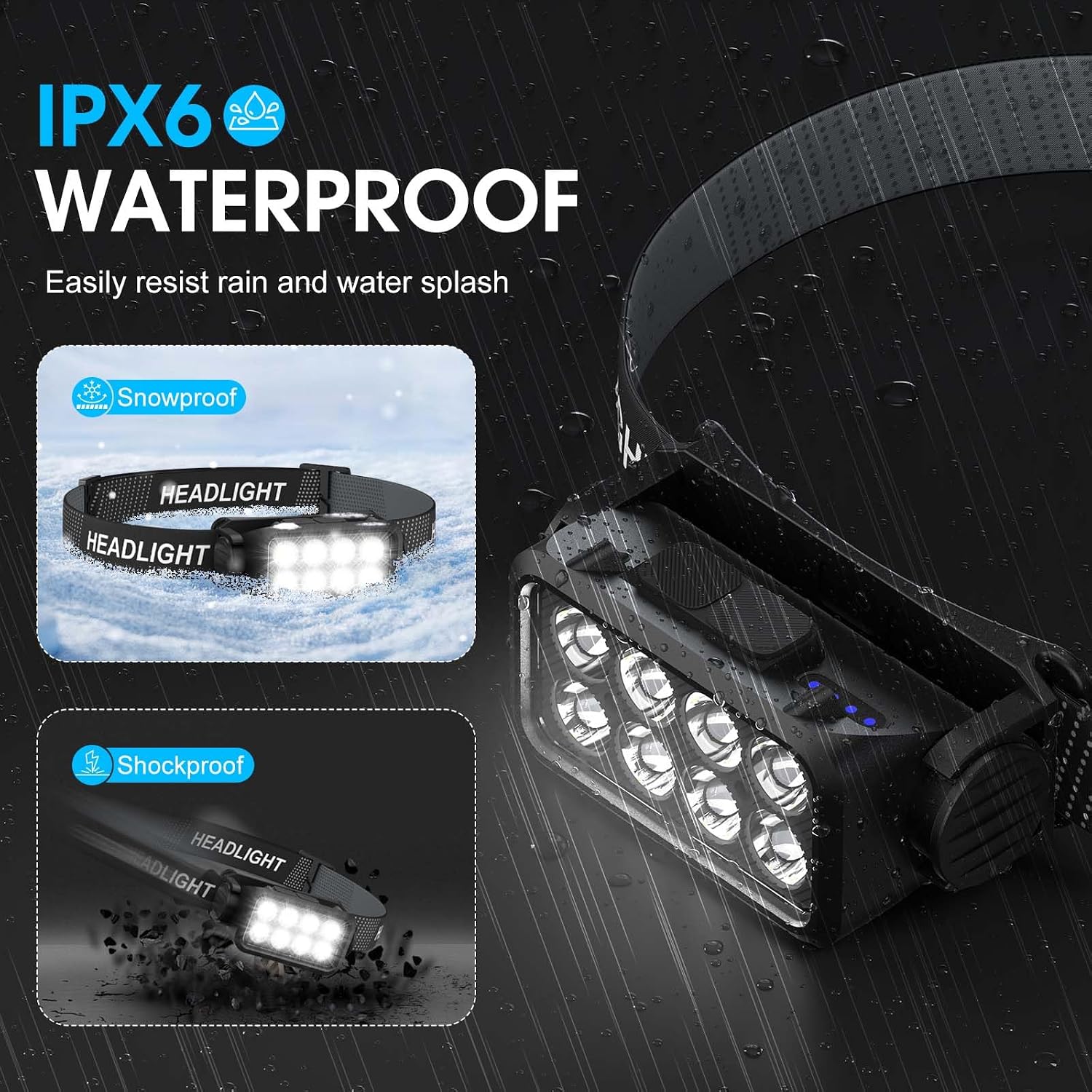 Thumbnail 5 de Head Torch 2-Pack 2500L rechargeable headlamp