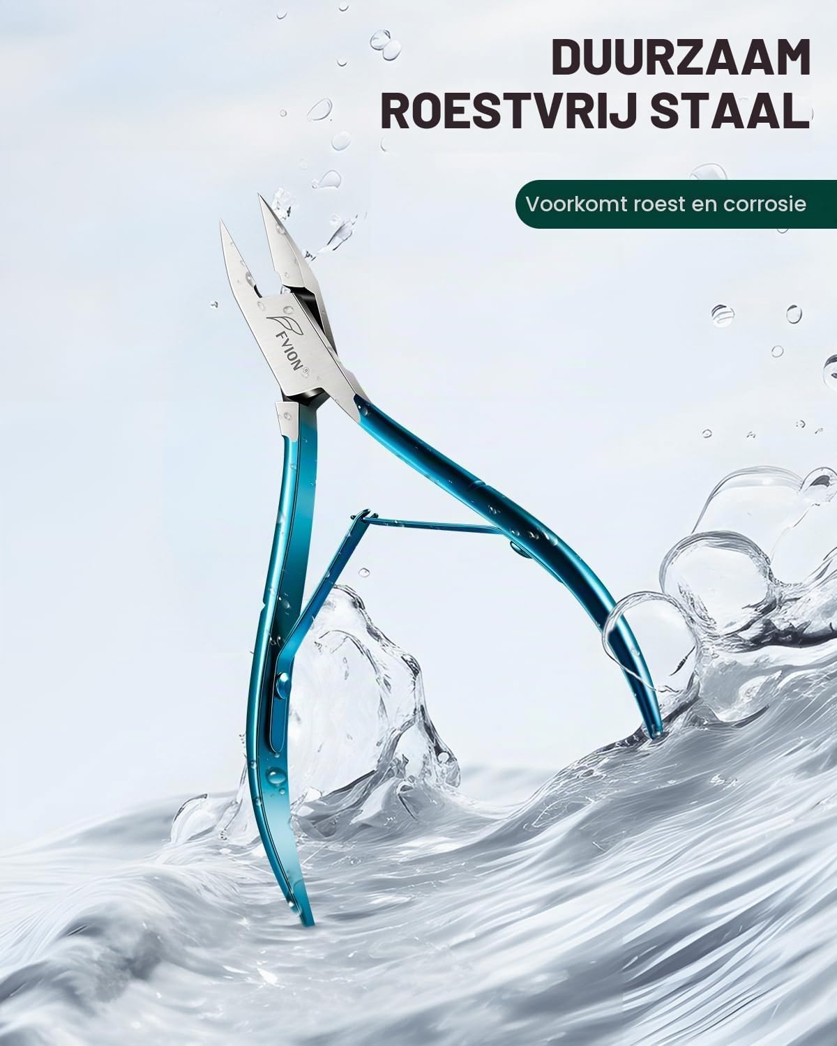 Thumbnail 5 de FVION nageltang voor teennagels met recht lemmet van roestvrij staal, blauw