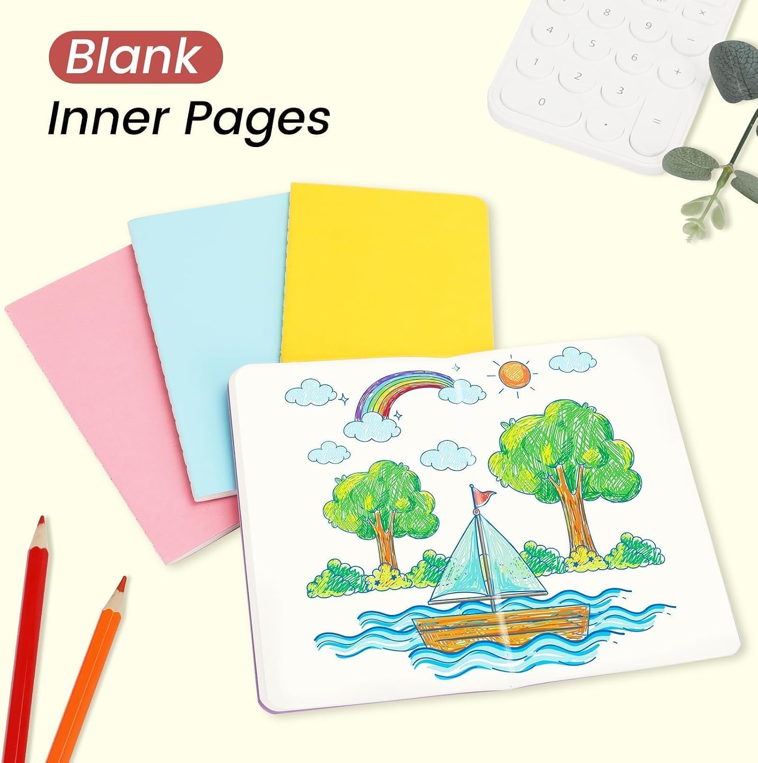 Detalle 1 de Oucaru 32-Piece Mini Notebooks, 3.5" x 5.5" Blank, 16 Colors