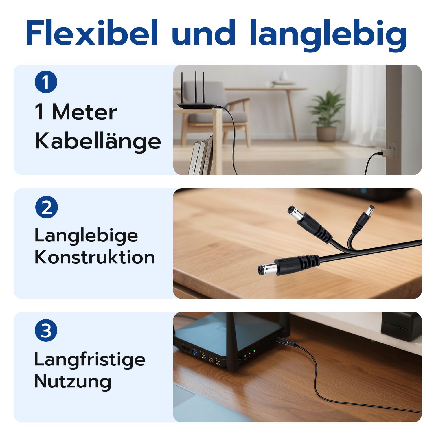 Detalle 1 de USB-A auf DC Ladekabel für 5 Stecker