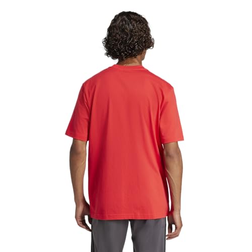 Thumbnail 3 de adidas Men’s Essentials Linear Single Jersey Shirt, Pure Ruby/Black, XXL