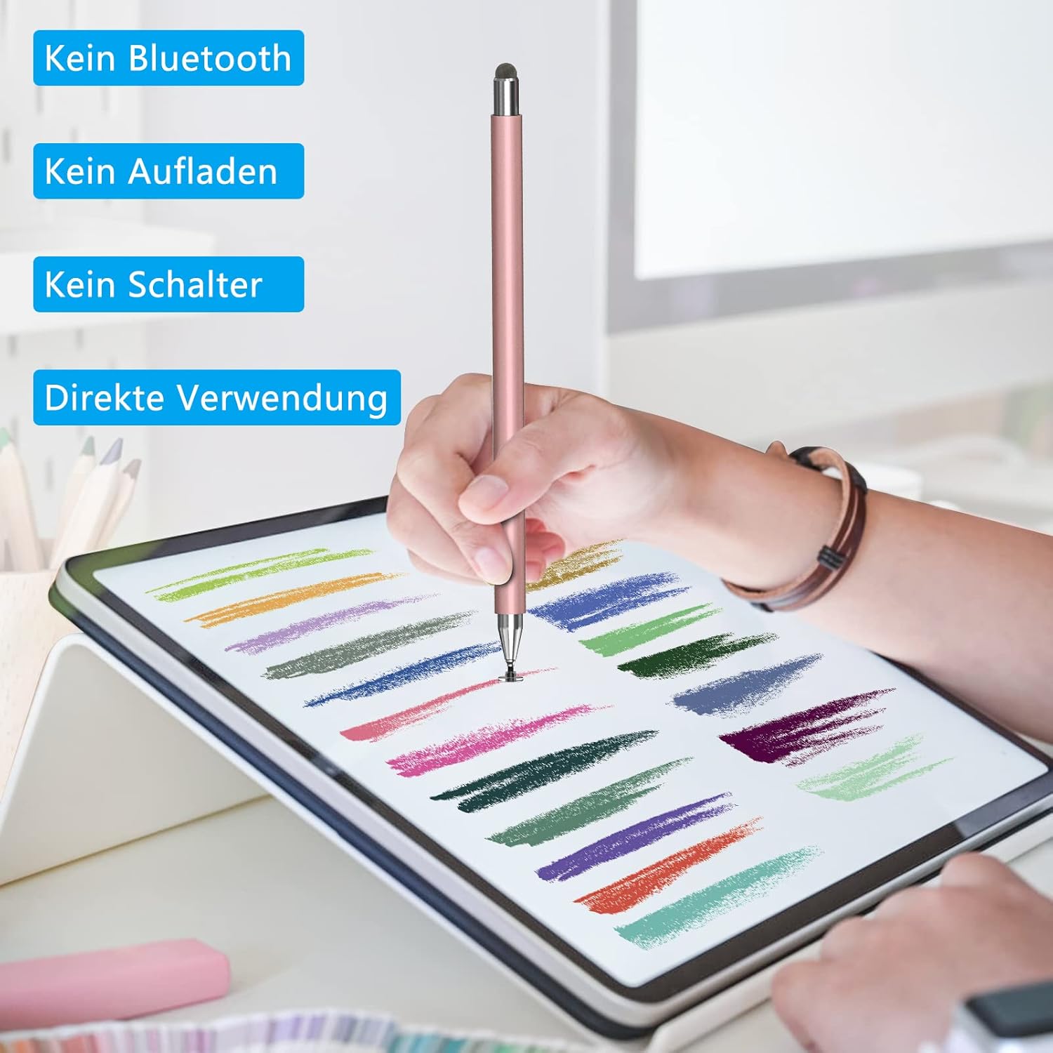 Thumbnail 4 de SENKUTA Tablet Stift – 2-in-1 Stylus für alle Tablets und Handys, kabellos, kein Ladeaufwand