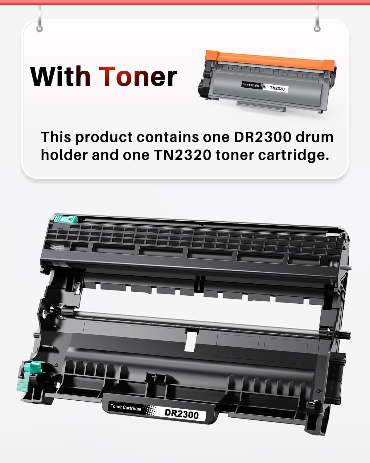 Detalle 2 de Halloya TN2320 Toner + DR2300 Trommel: Kompatibles Duo-Set für Brother-MFC-L2700/D-Serie