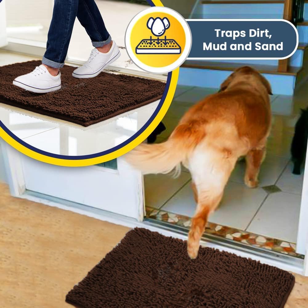 Detalle de Muddy Mat® Super Water Absorbent Indoor Door Mat, 36"x120", Brown