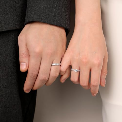 Thumbnail 6 de Meissa Anillos Promesa – Juego de Dos Alianzas de Plata 925 para Pareja