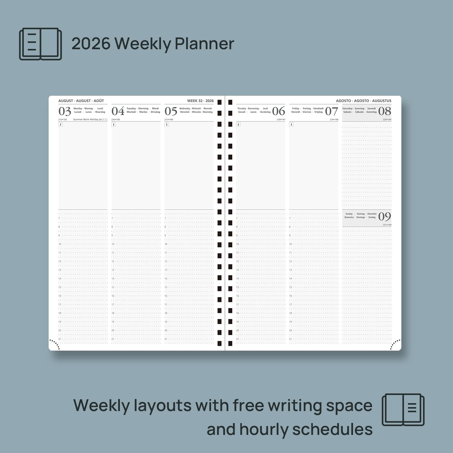 Detalle de POPRUN Kalender 2026 A4 Wochenplaner 📘