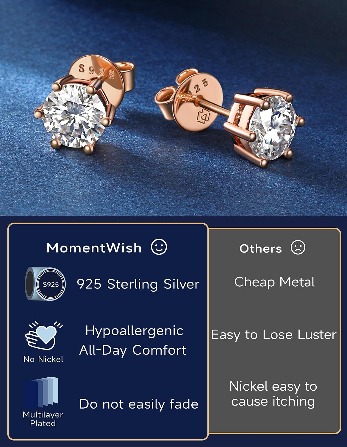 Thumbnail 4 de MomentWish Orecchini Moissanite 1 ct per pezzo