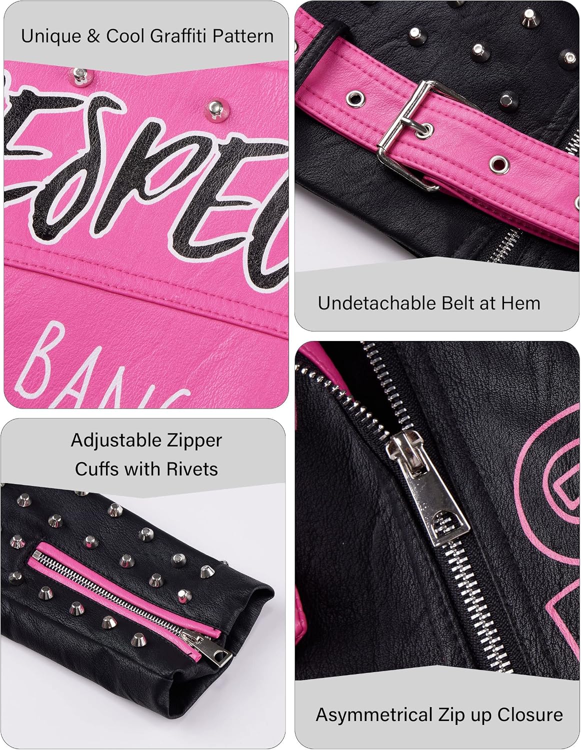 Detalle 2 de RISISSIDA Faux Leather Moto Jacket