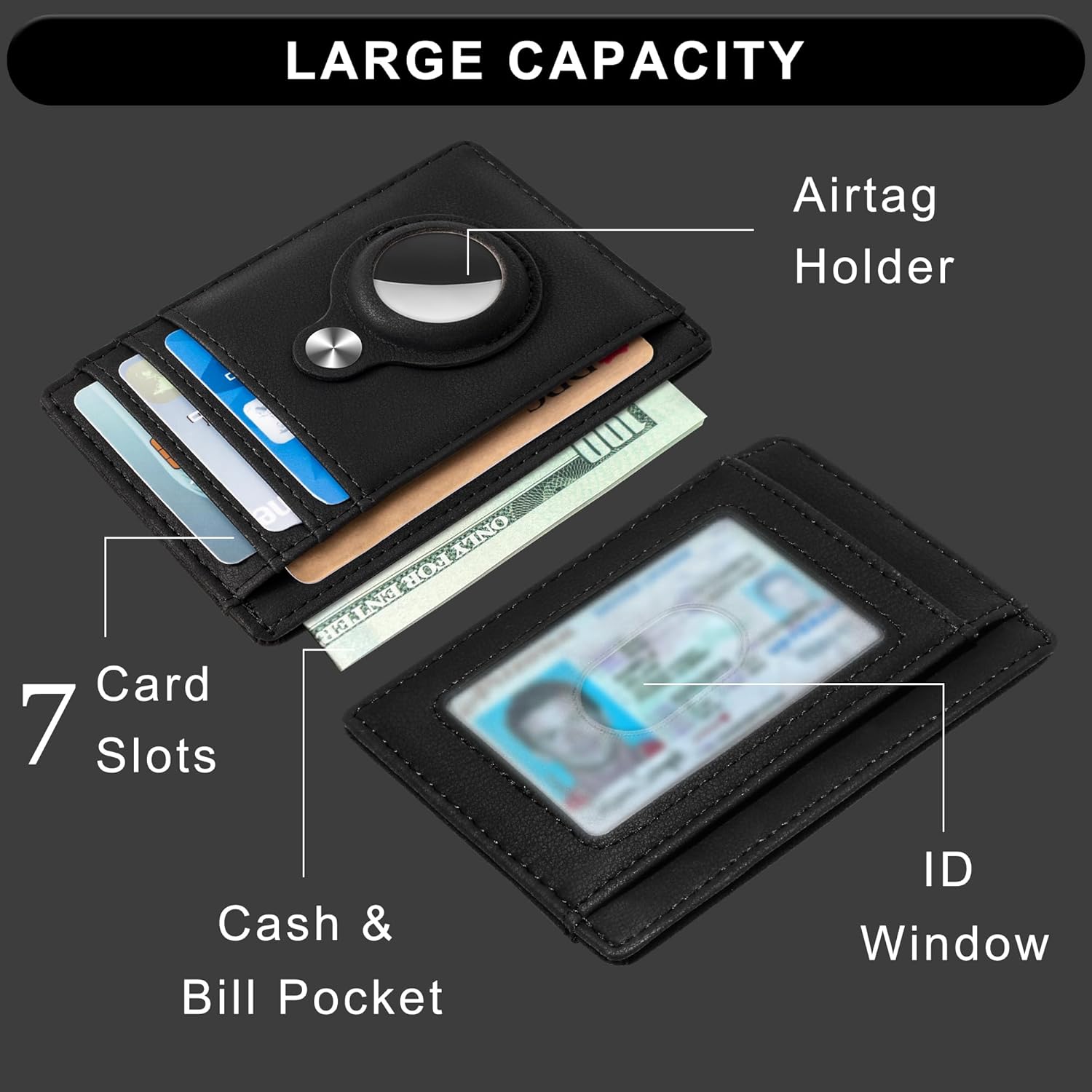 Detalle 2 de Hawanik Slim Minimalist AirTag Wallet with RFID